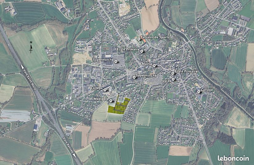 Terrain 211 m² Tinteniac · à Tinténiac · 45 500 €