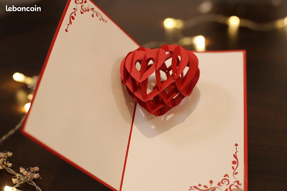 Coeur-carte pop up 3D voeux amour, Valentin (image 5)