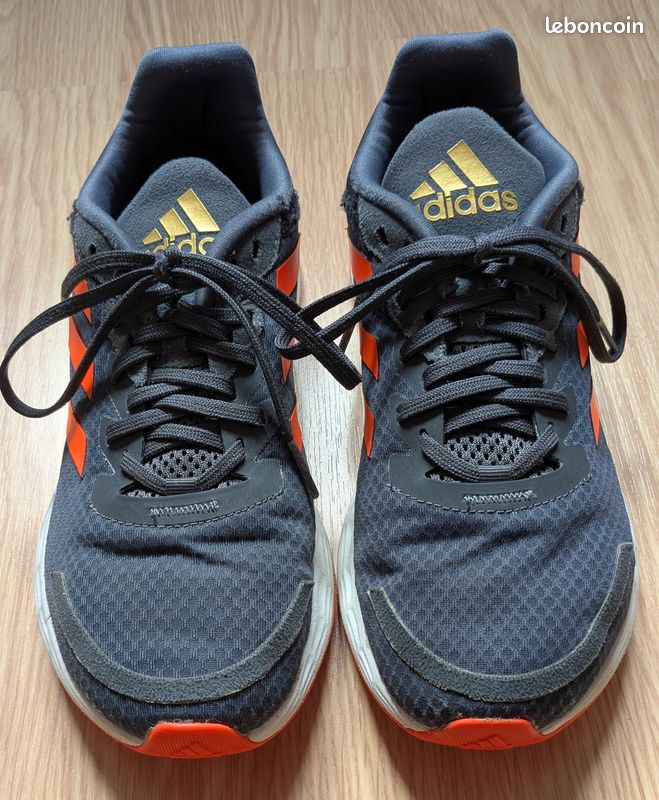 Chaussures de sport Adidas, gris avec orange fluo, 36,5 (image 3)