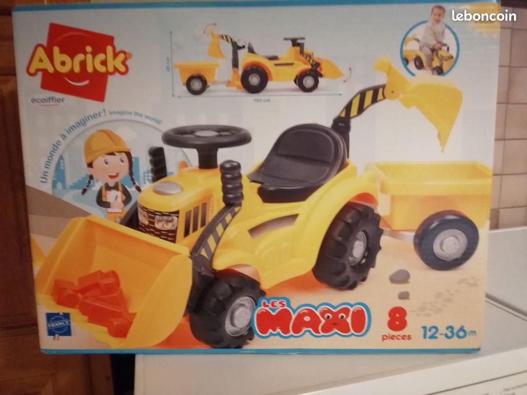 Porteur tractopelle et remorque Jeux Jouets