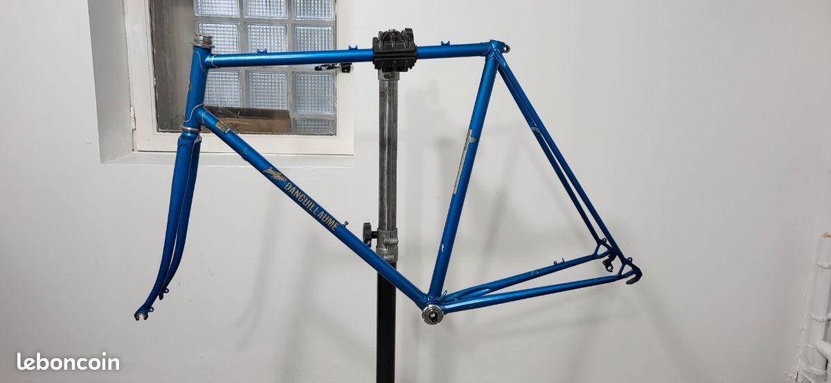 enns, austria, 21 aug 2018, simplex downtube shifters of a vintage peugeot road bike from the 1970's built of reynolds 531 steel tubes Stock Photo