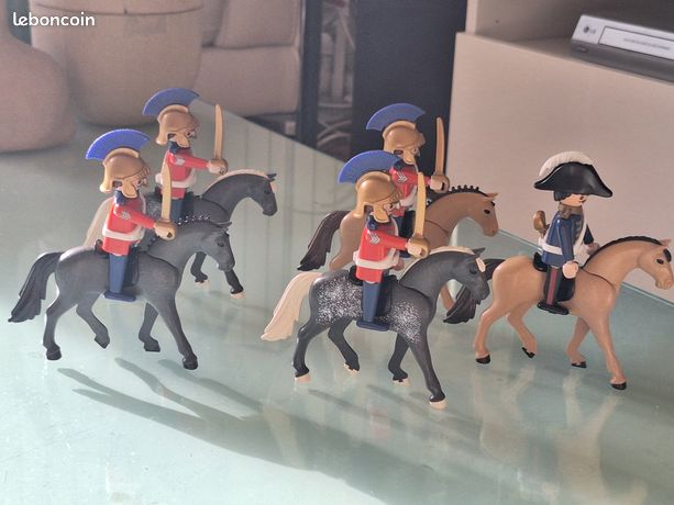 3 Figurines Playmobil Hussards Personnalisées - Série N1, Occasion, Idéales Pour Collectionneurs