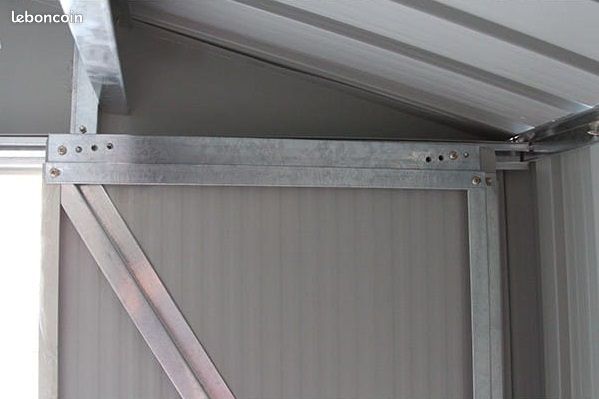 Abri jardin métal 13,46m² 420x320 cm gris + kit ancrage abri stockage abri métallique abri bois (image 4)