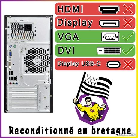 PC Tour Fujitsu Esprimo P420 Reconditionné – Intel I7-4770, 16 Go RAM, 500 Go HDD, Windows 10 – Wifi Inclus – Garantie 12 Mois