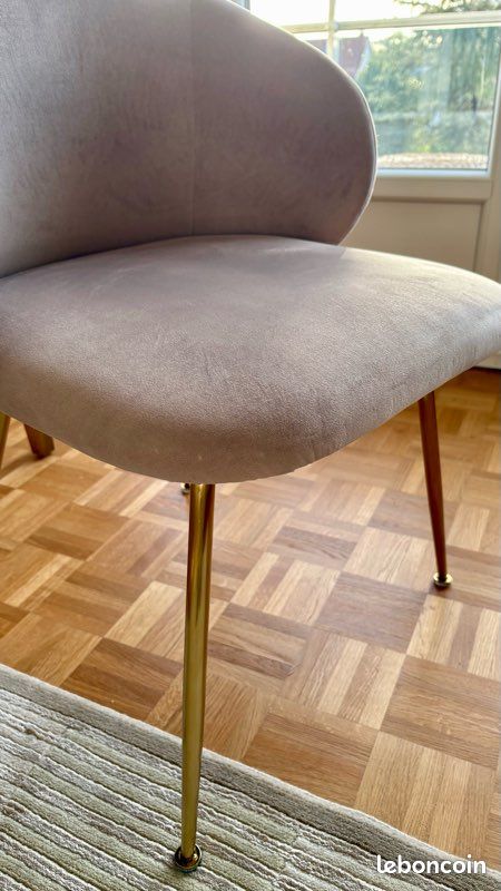 Lot de 2 chaises LOUISA Velours pieds noyers– Sia Home