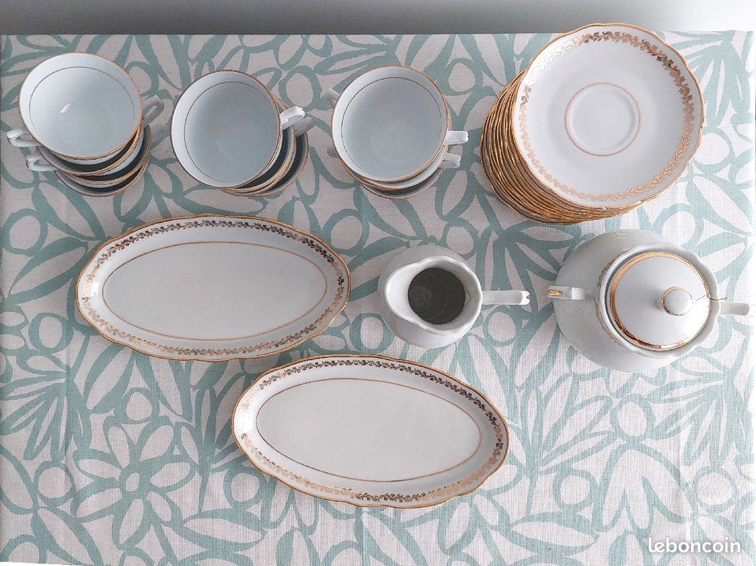 Service à thé porcelaine 1970s FD Chauvigny (image 2)