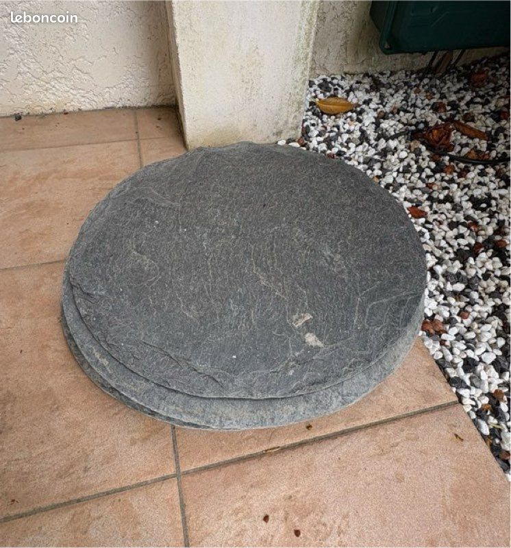Lot de 5 pas japonais rond en ardoise (image 1)