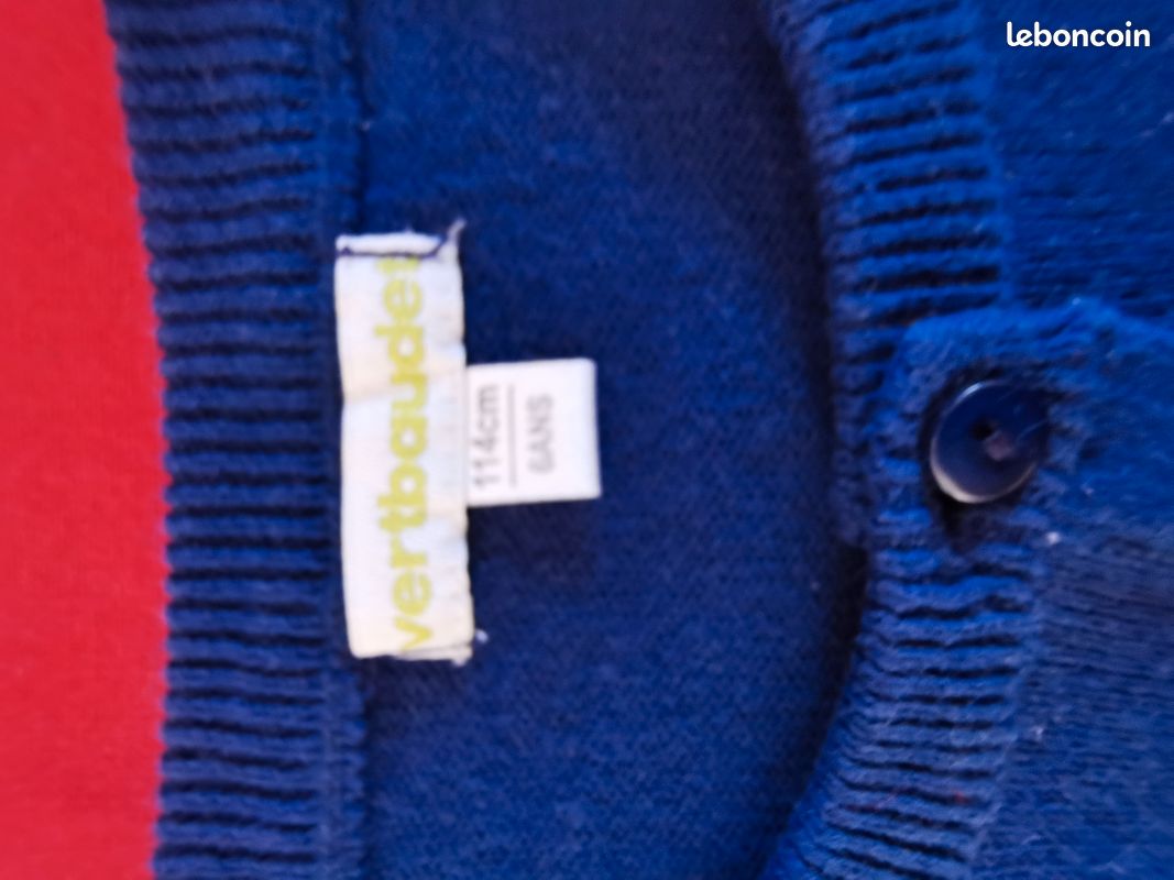 Gilet manches longues bleu 6 ans Vertbaudet (image 3)