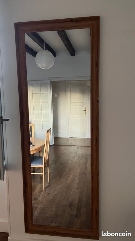 Grand miroir mural avec cadre en bois – 70 x 196 cm (image 1)