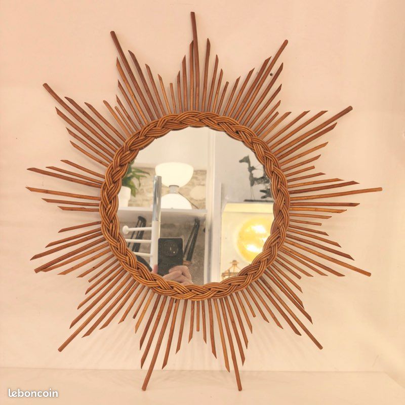 Miroir rotin/osier vintage (image 3)