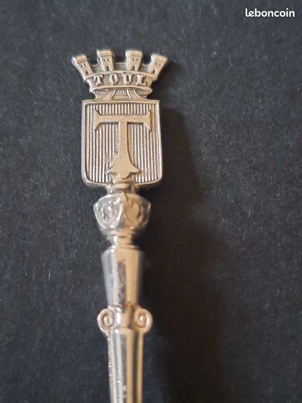 HÉNIN et Cie argent massif cuillère blason Toul, ancienne, minerve Ier titre début XXème (image 3)
