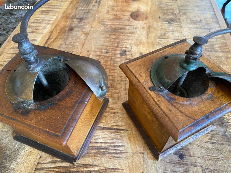 2 anciens moulins à café Peugeot Frères – Valentigney – lion Peugeot – bois vintage (image 8)