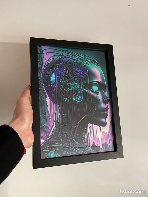 Print portrait femme futuriste connecté (image 1)