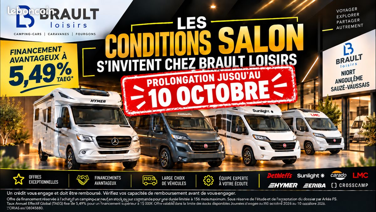 Camping-car profilé SUNLIHGT T58 Adventure Edition, Lit à la française + lit de pavillon, Citroën Jumper 2.2 Hdi 140 Cv BVA (boite automatique). NEUF de 2026, T 58 (image 2)