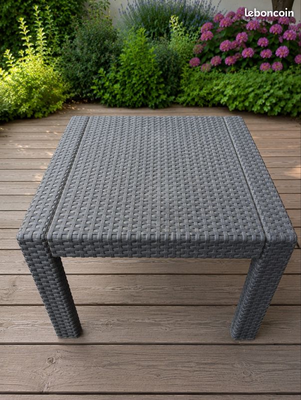 Salon de jardin ALIBERT en résine tressée – 2 fauteuils + table basse (image 3)