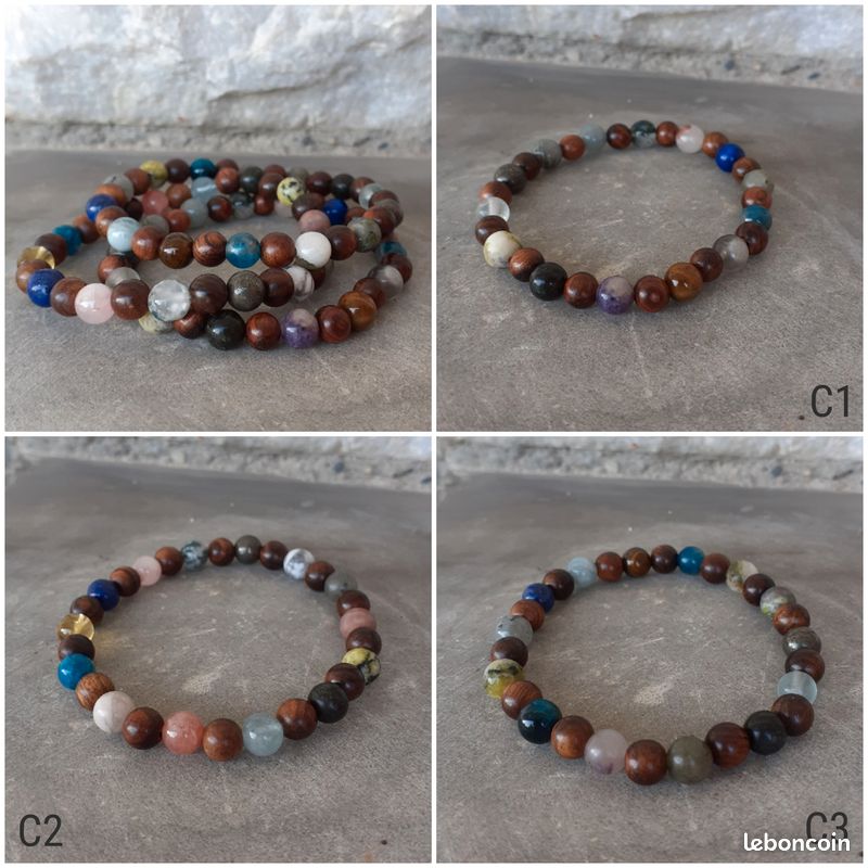 Bracelets en Pierres naturelles : Citrine, Lapis Lazuli, Améthyste, Aigue Marine, Jaspe, Pyrite, Apa (image 2)