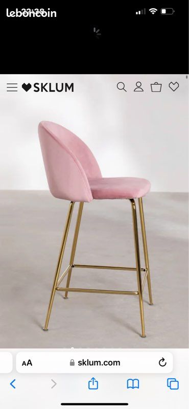 Tabouret haut rose (image 2)