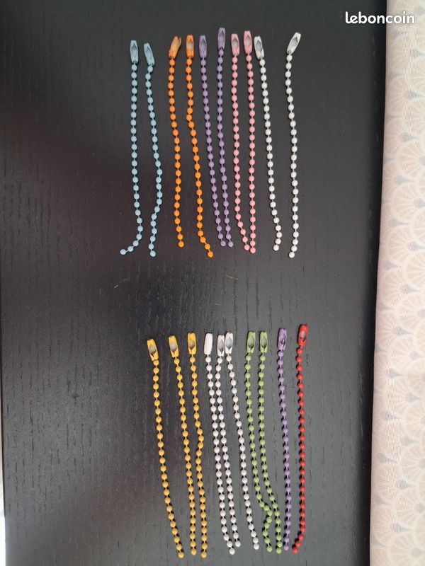 20 chaînes, à billes, colorées, métal (image 1)