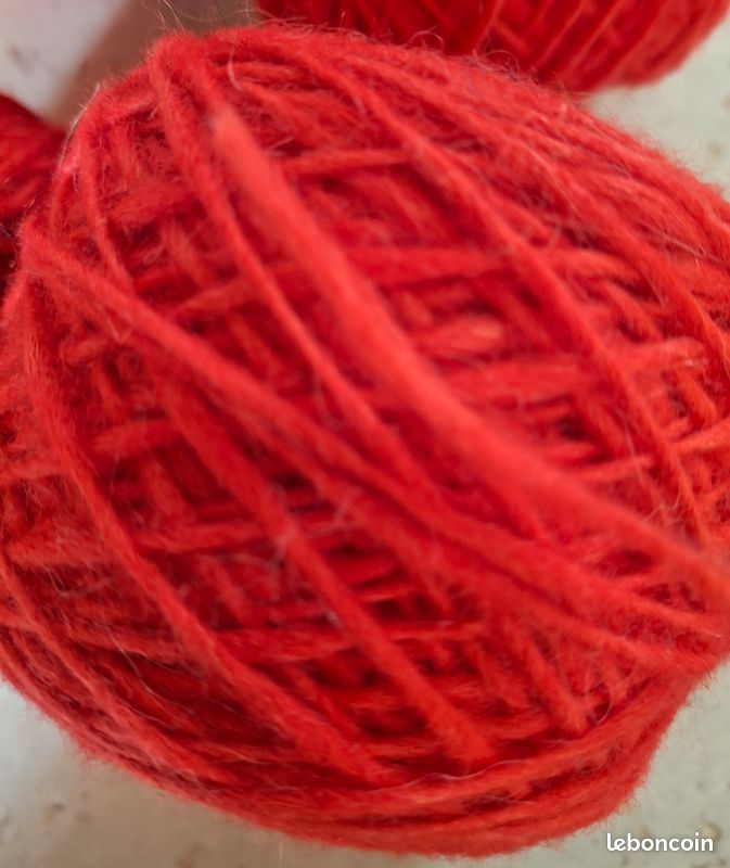 Lot de 250gr de alpaca/mohair rouge (image 2)