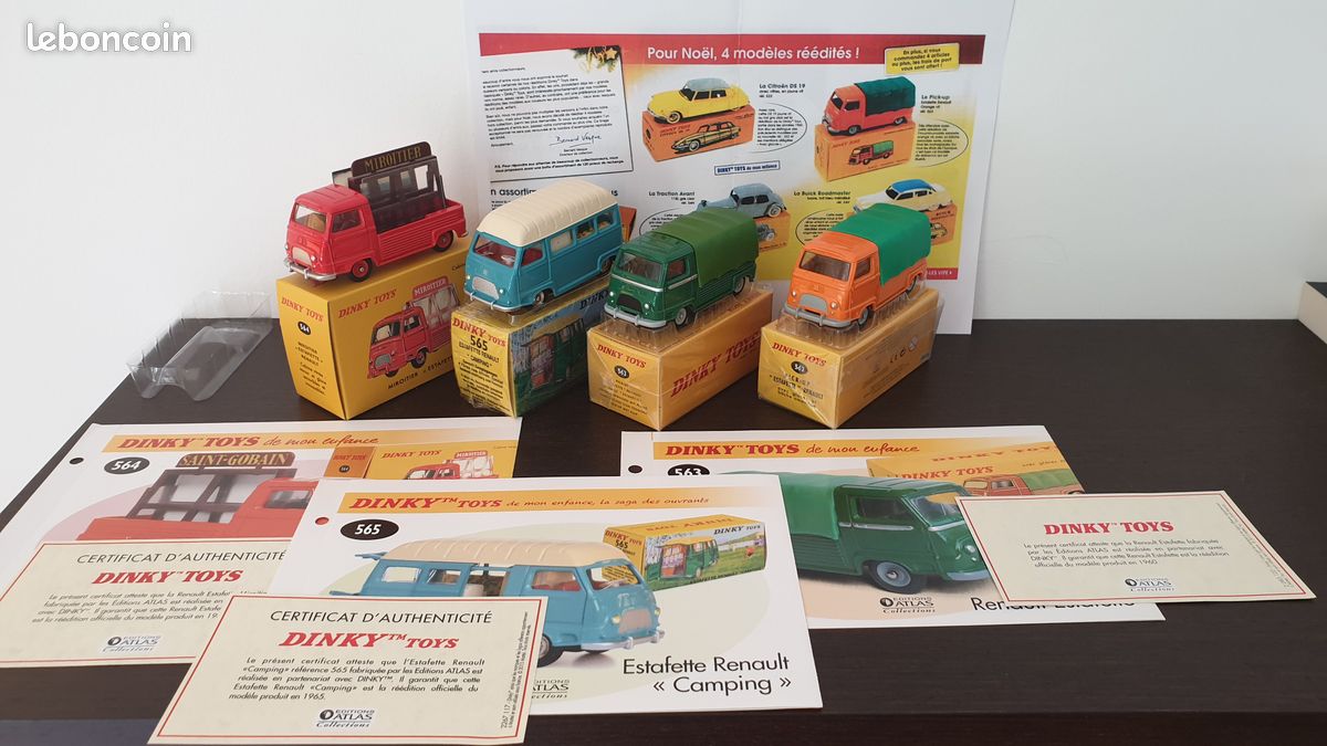 DINKY TOYS ATLAS PICK-UP RENAULT ESTAFETTE MIROITIER ROUGE 1/43 REF 564 BOX bis
