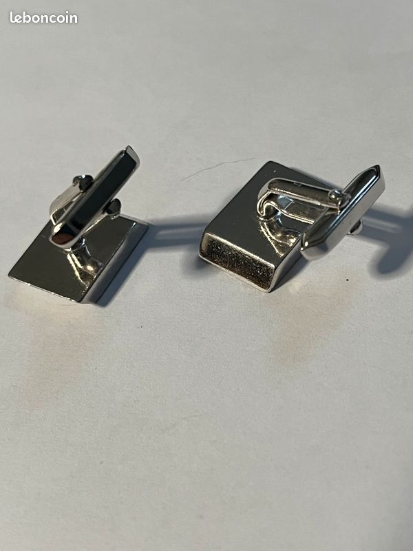 Paire De Boutons De Manchette Anciens En Argent 835 - Homme - Vintage
