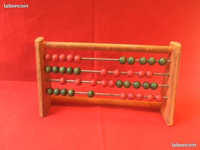 Ancien Jouet En Bois : Boulier Avec Oiseau, Années 40-50