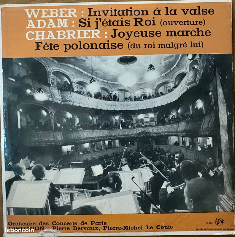 Vinyl 33 t weber, Adam, charrier orchestre des concerts de paris (image 1)