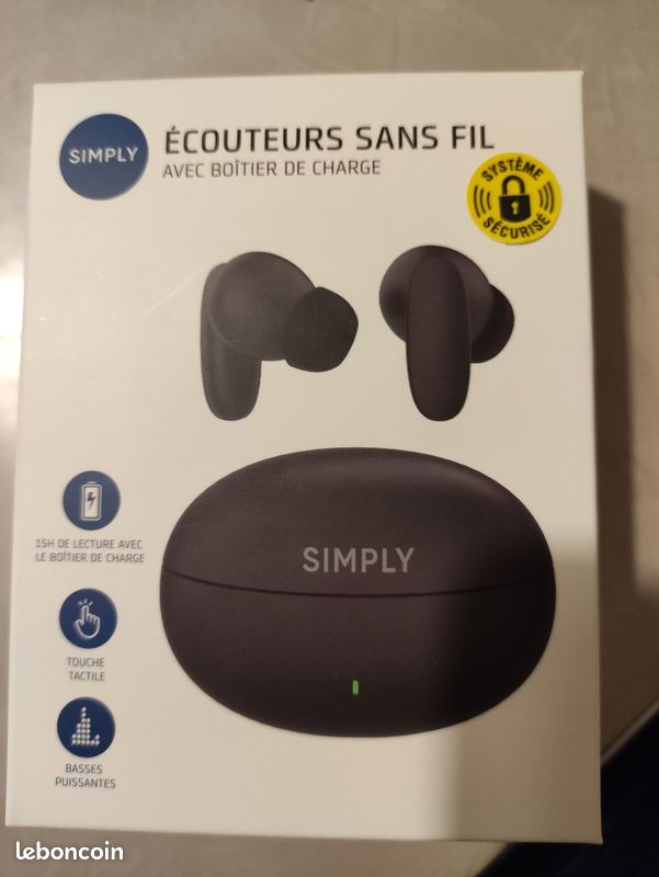 Écouteurs sans fils simply neufs (image 1)