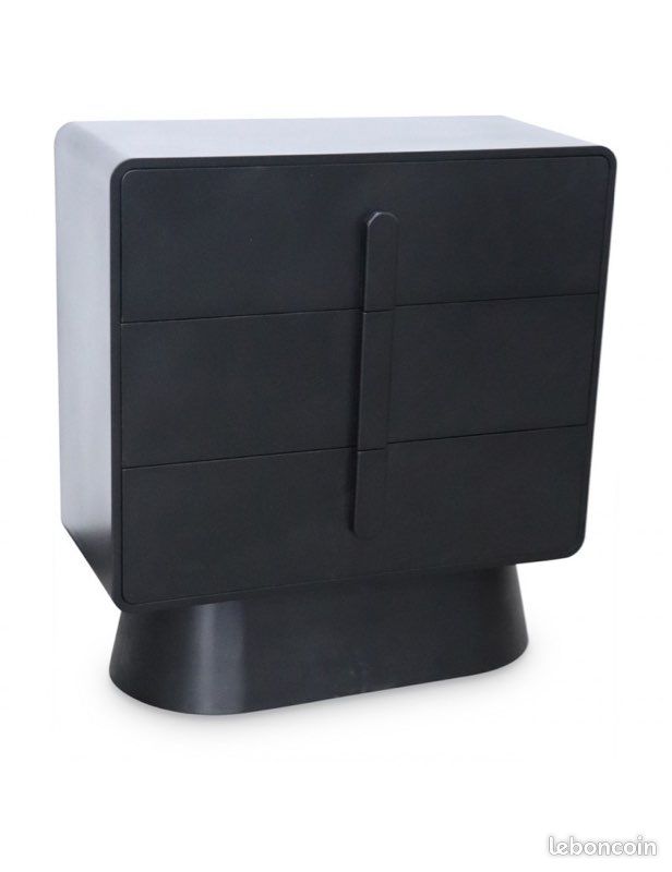 Commode 3 tiroirs noir (image 1)