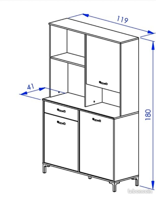 Buffet de cuisine meuble étagère (image 3)