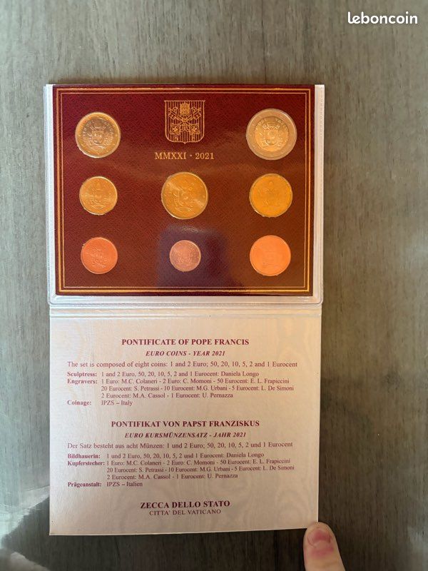 Série euro Vatican 2021 Division 8 pièces dossier FDC (image 1)
