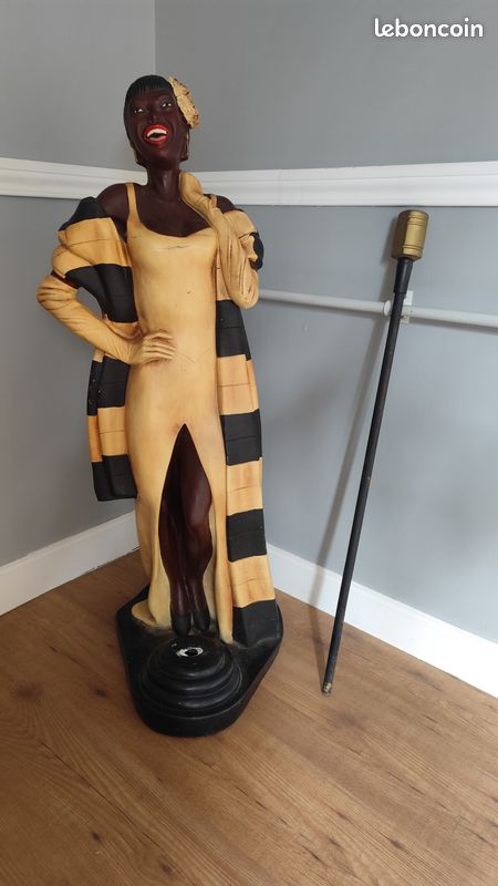 Statue Résine Musicien Noir – Chanteuse De Jazz, 27 Cm, Fabrication Française