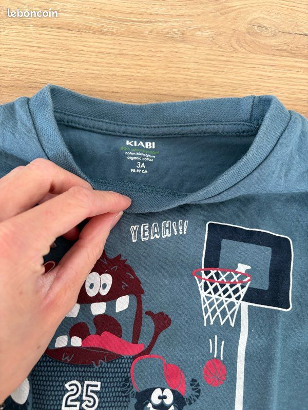 T-shirt manches longues garçon taille 3 ans Kiabi (image 2)
