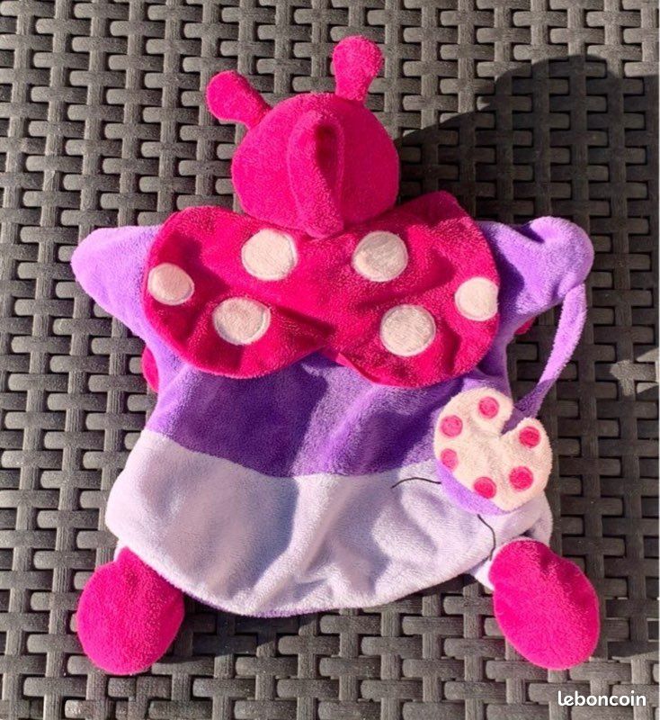 VANZACK – Marionnette à Main Coccinelle – Peluche éducative 32 Cm – Jeu De Rôle Et Histoires – Pour Garçon Et Fille – Activité Parent-enfant
