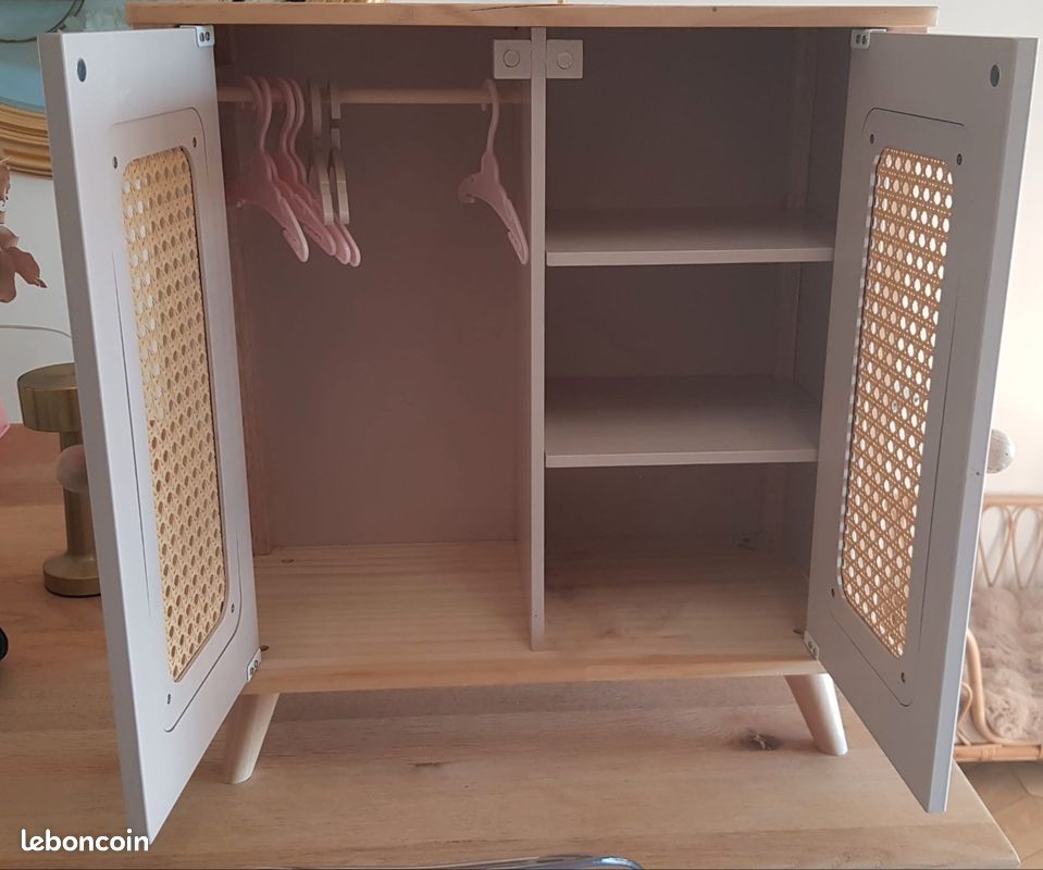 Armoire, armoire pliante, armoire en tissu, avec tringle à vêtements et