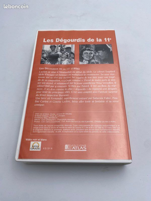 VHS Les Dégourdis de la 11e – Inoubliable Fernandel – Éditions Atlas (image 2)