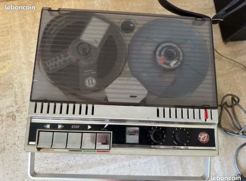 Magnétophone à Bande Portable G.B.G. Stenostor - Vintage France - Avec Micro