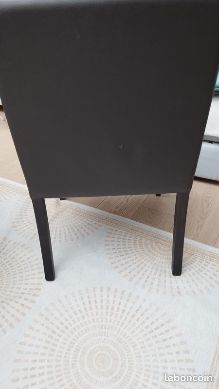Fauteuils/ chaises de tables en cuir brun (image 5)