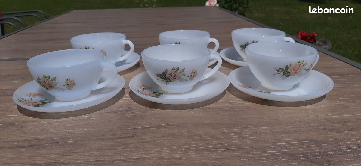 Tasses arcopal modèle rose couleur rose (image 4)