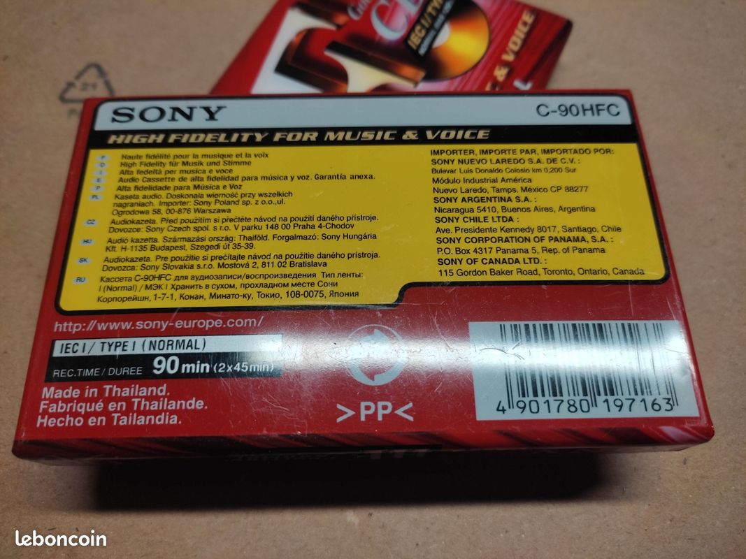 lot de 7 cassette Type I neuves SONY HF 90