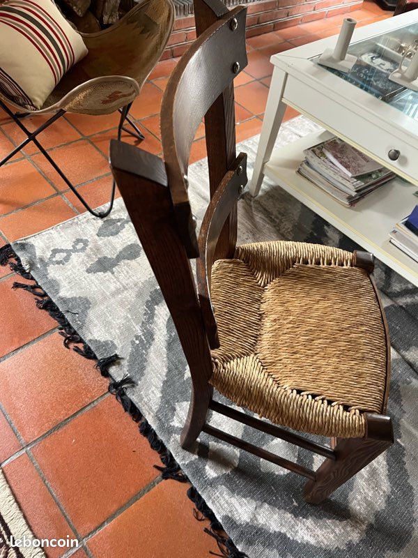 Chaises béarnaises bois et paille (image 2)