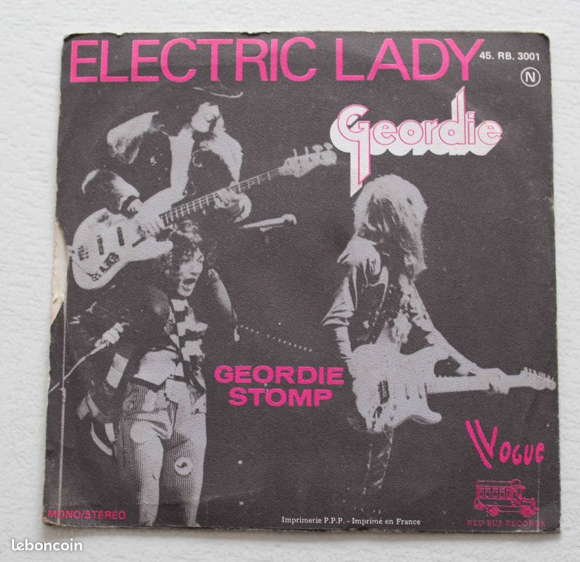 Geordie - Brian Johnson - AC/DC , electric lady / geordie stomp , 45 tours (image 2)