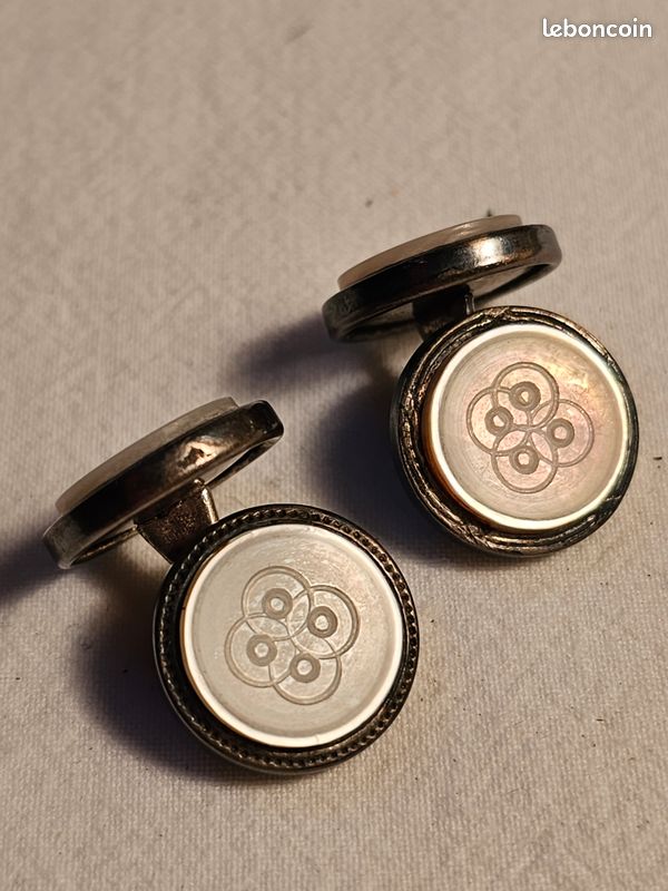 Boutons de manchette en nacre 1950 - Boutons de Manchette