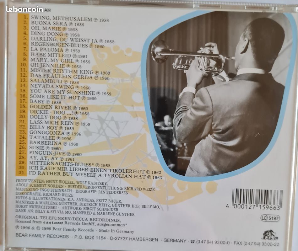 Cd jazz jive Billy Mo Mister rhythm King (image 2)