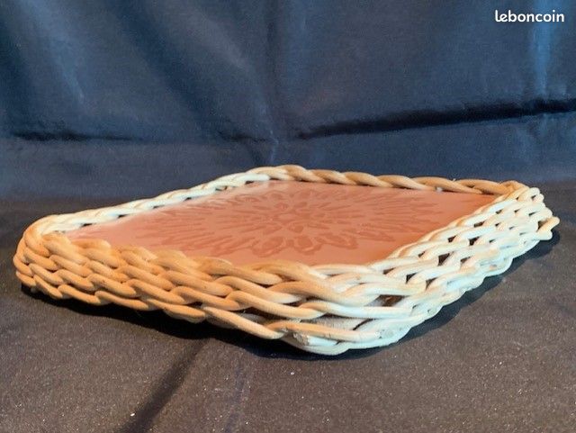 PLATEAU, DESSOUS DE plat ou présentoir à gâteaux en verre ancien