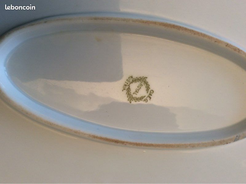 💜Vintage Chasse 1900 / Ancien Grand Plat a gibier en porcelaine ´Royal Austria´45 x 31 cm (image 3)
