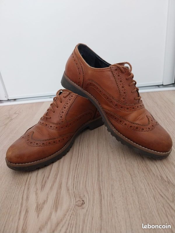 Derbies en cuir camel (image 1)