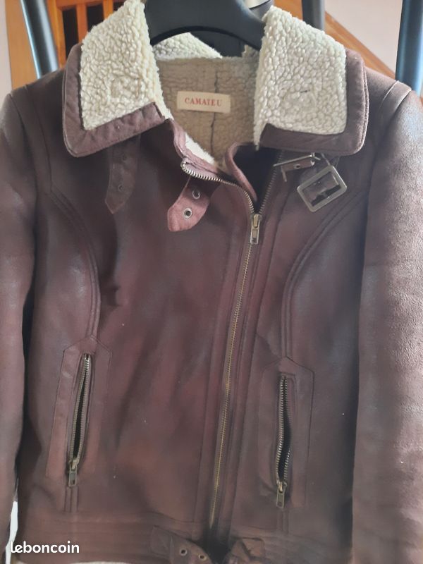 Blouson daim fourré (image 2)