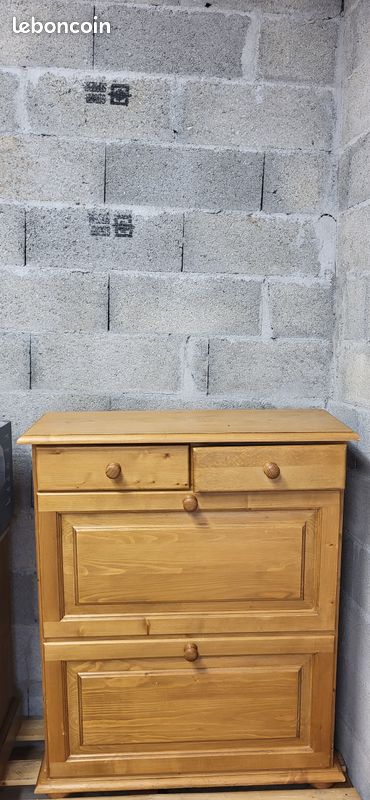 Meuble à chaussures en pin massif (image 1)