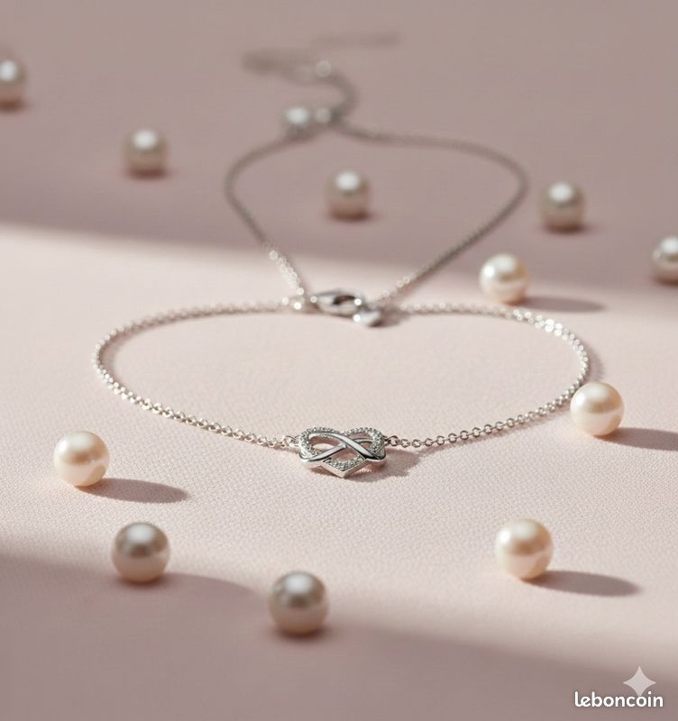 Collier Cœur Infini Scintillant - Argent Massif 925 (Neuf) (image 4)